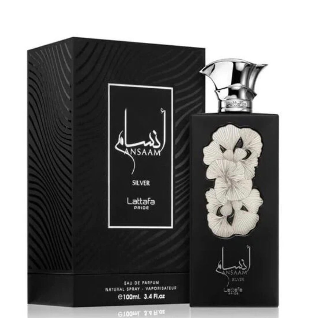 ANSAAM SILVER 100ML EDP UNISEX (HOMBRE Y MUJER) LATTAFA / ARABES