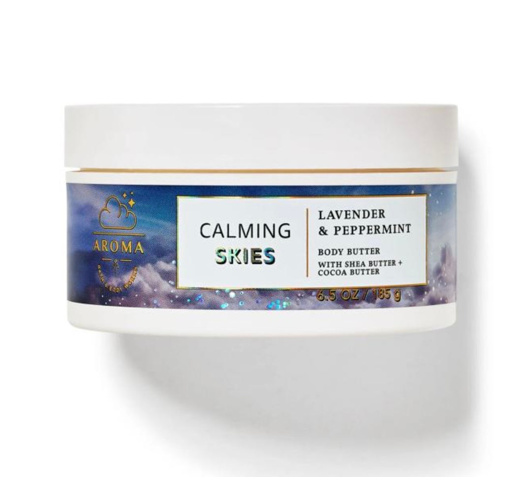 CREMA PARA CUERPO EN PRESENTACION MANTEQUILLA CALMING SKIES LAVENDER & PEPPERMINT 185G BATH & BODY WORKS