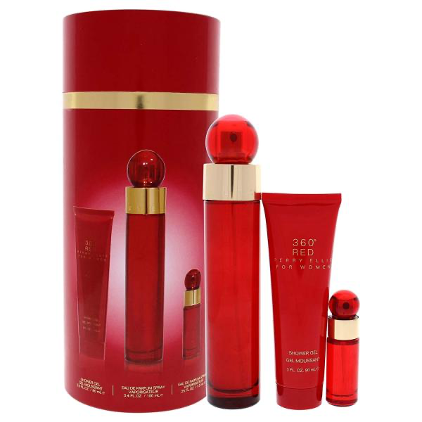 ESTUCHES 360 RED (CILINDRO) 3 PIEZAS 100ML EDP MUJER PERRY ELLIS