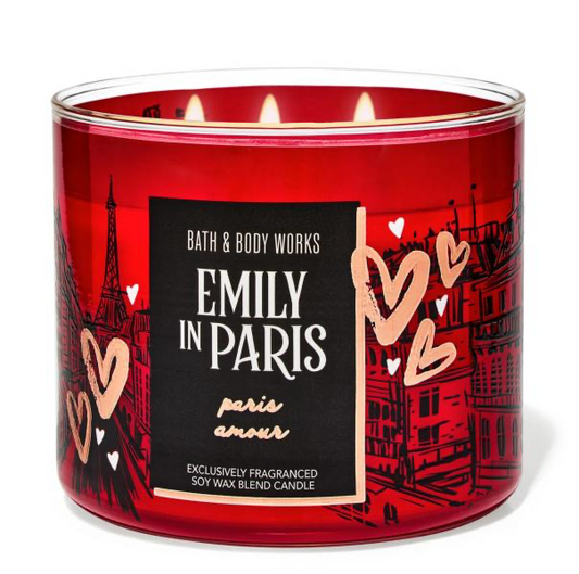 CANDELAS DE TRES MECHAS PARIS AMOUR BATH & BODY WORKS